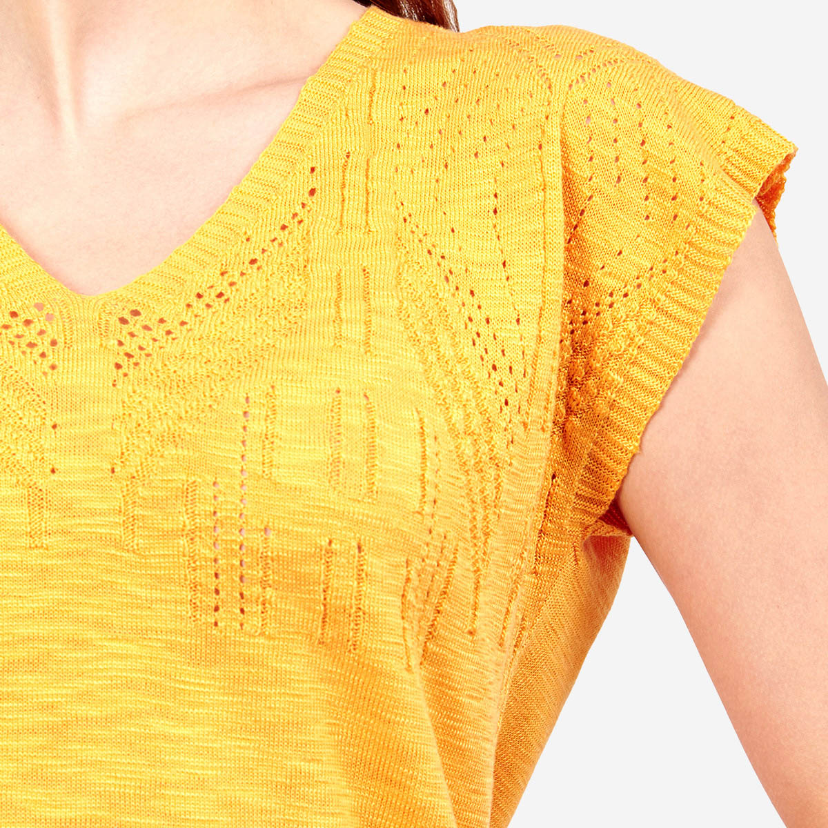 Blusa escote V manga corrida Ajijic