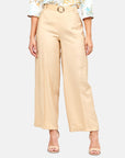 Pantalón recto con cinturón a juego Sisal