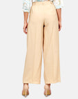 Pantalón recto con cinturón a juego Sisal