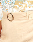 Pantalón recto con cinturón a juego Sisal