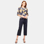 Pantalon capri cintura elástica con cinturón Bernal