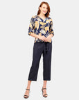 Pantalon capri cintura elástica con cinturón Bernal