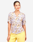 Blusa cuello mao estampado floral Sayulita