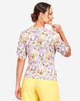 Blusa cuello mao estampado floral Sayulita