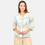 Blusa estampada cuello V Sisal