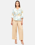 Blusa estampada cuello V Sisal