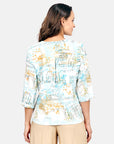 Blusa estampada cuello V Sisal