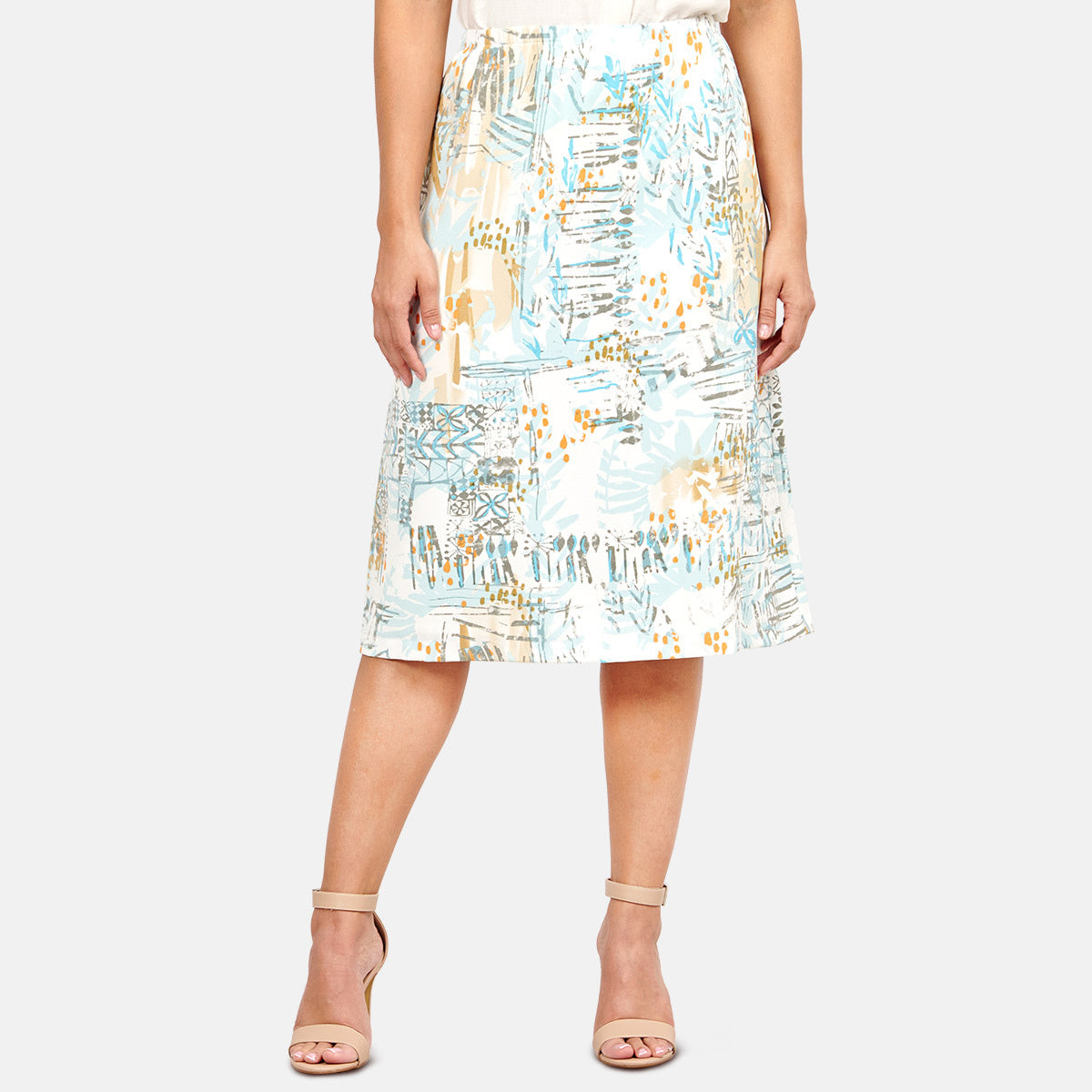 Falda corte midi estampado Sisal