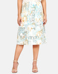 Falda corte midi estampado Sisal