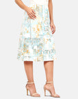 Falda corte midi estampado Sisal