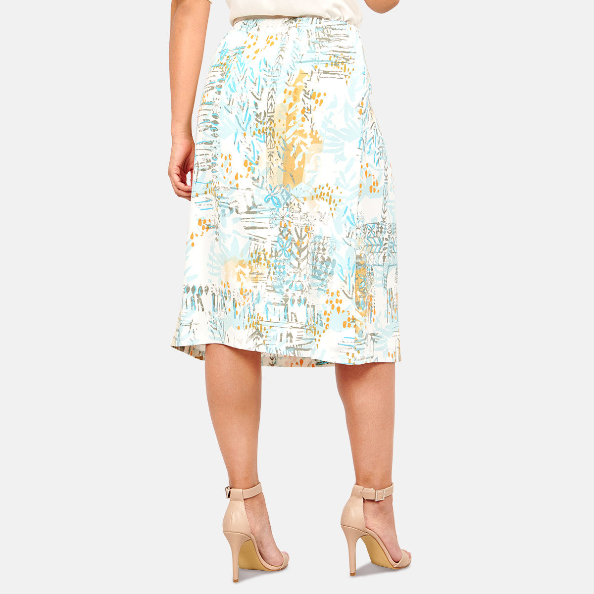Falda corte midi estampado Sisal