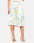 Falda corte midi estampado Sisal