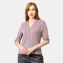 Blusa cuello v estampado botánico Marquesa