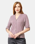 Blusa cuello v estampado botánico Marquesa