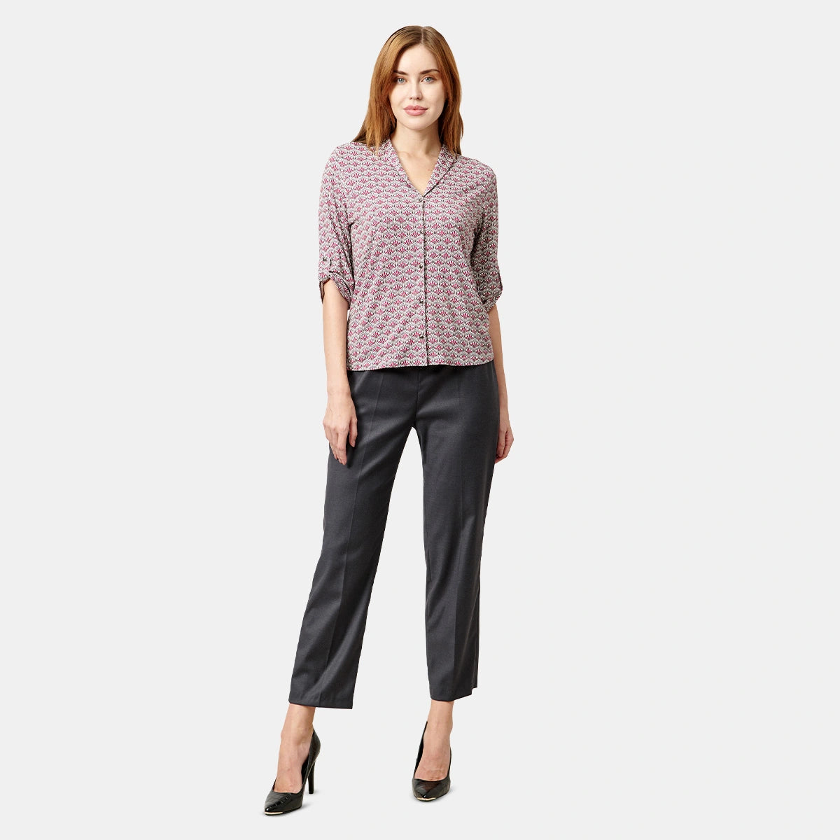 Blusa cuello v estampado botánico Marquesa
