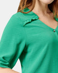BLUSA CUELLO V C/ PLISADO RANGER