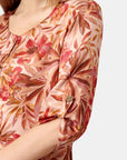 Blusa estampada cuello redondo con elevador La Glorichu
