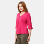 Blusa abierta cuello redondo al codo La Glorichu