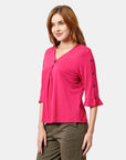Blusa abierta cuello redondo al codo La Glorichu