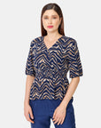 Blusa estampado cuello V Dimetry
