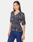 Blusa estampado cuello V Dimetry