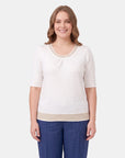 Blusa Escote Redondo con Puntada para Mujer Dimetry