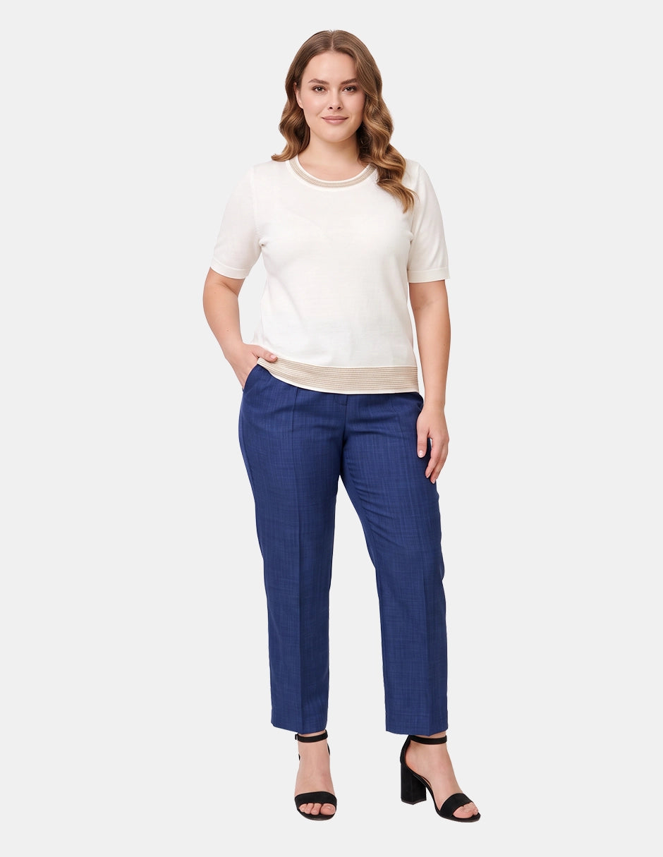 Blusa Escote Redondo con Puntada para Mujer Dimetry