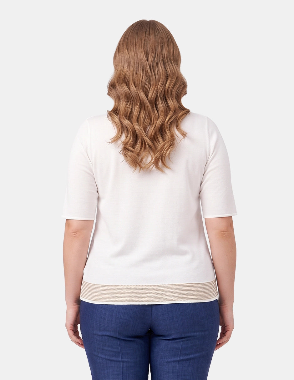 Blusa Escote Redondo con Puntada para Mujer Dimetry