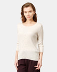Blusa cuello ojal acanalado manga 3/4 Marquesa