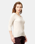 Blusa cuello ojal acanalado manga 3/4 Marquesa