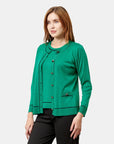 Cardigan cuello redondo mga larga ranger