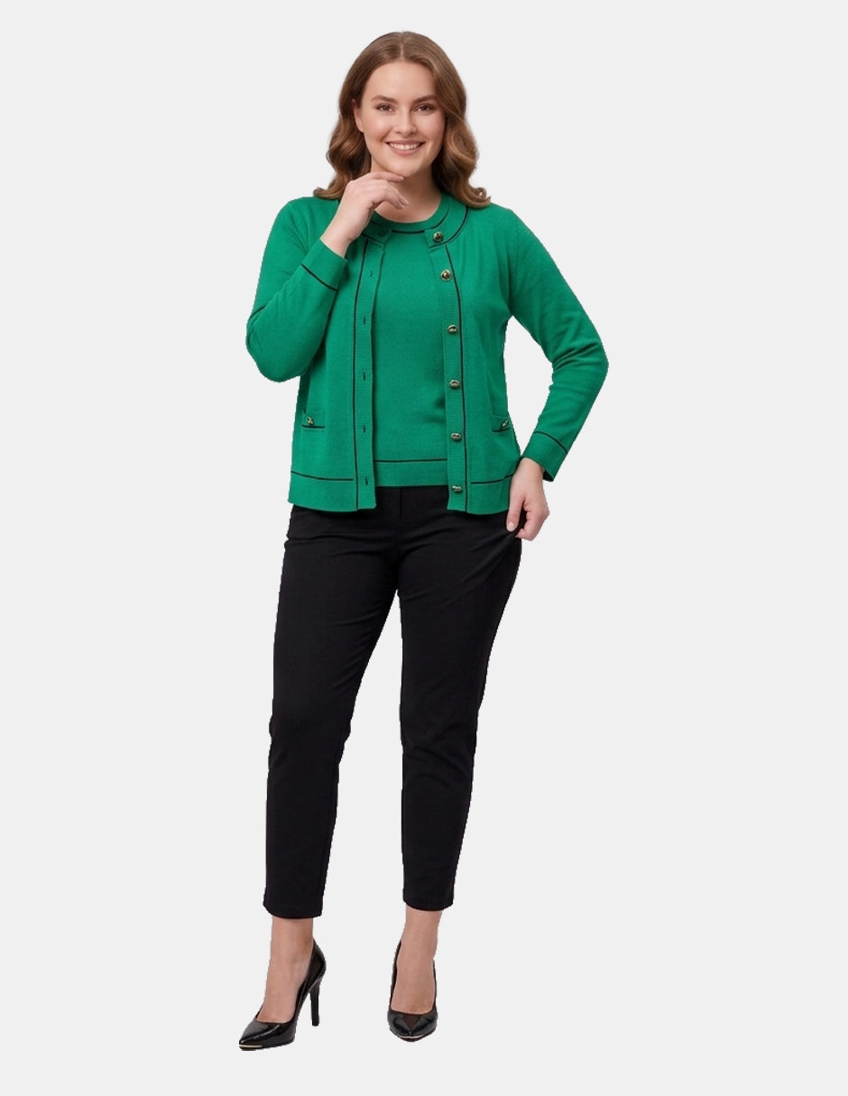 Cardigan Cuello Redondo Manga Larga para Mujer