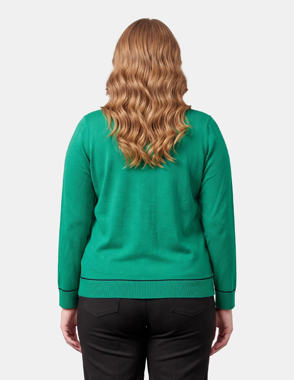 Cardigan Cuello Redondo Manga Larga para Mujer