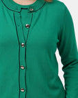 Cardigan Cuello Redondo Manga Larga para Mujer