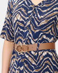 Vestido cuello v manga al codo Dimetry