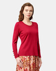 Blusa cuello ovalo con detalle en mangas La Glorichu
