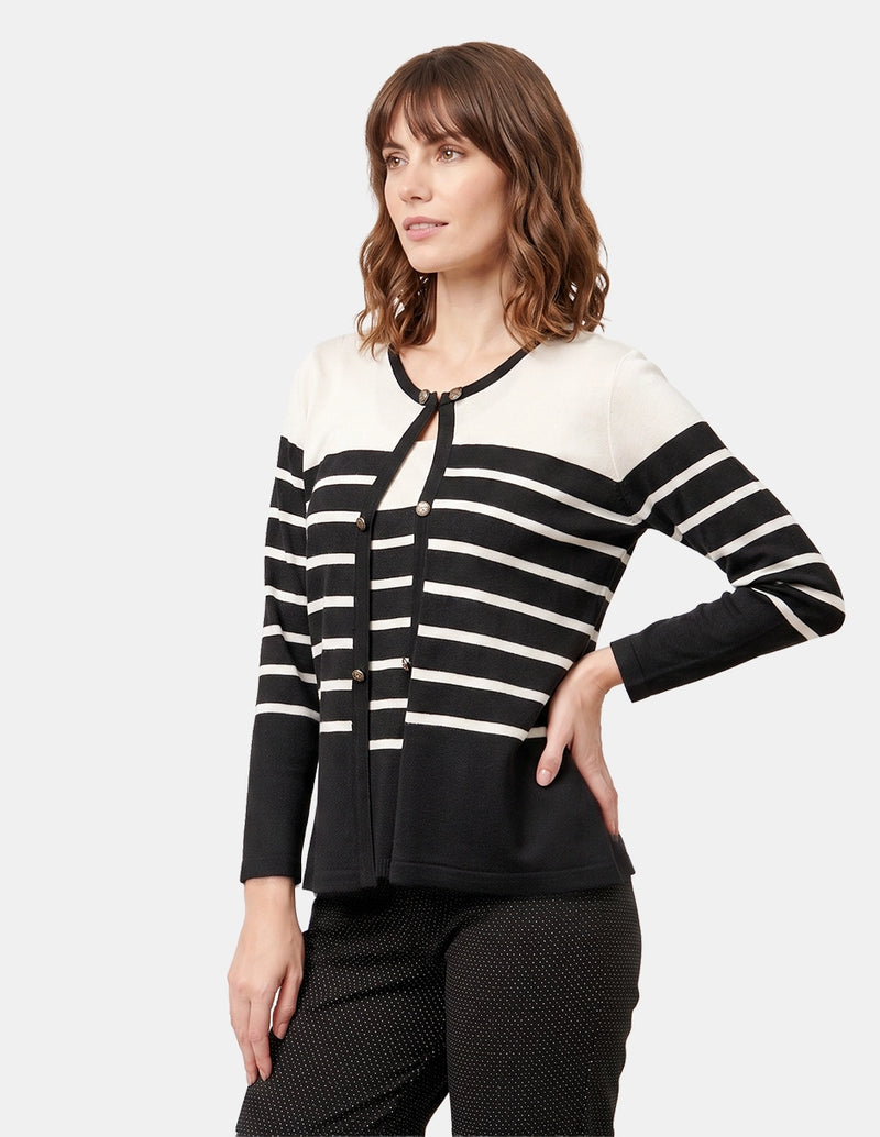 Twin fix de punto con rayas negro y blanco