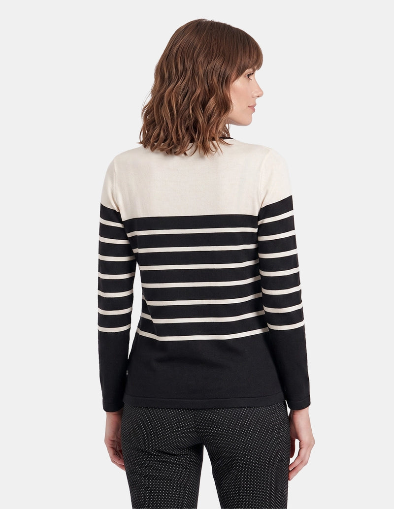Twin fix de punto con rayas negro y blanco