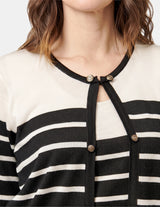 Twin fix de punto con rayas negro y blanco