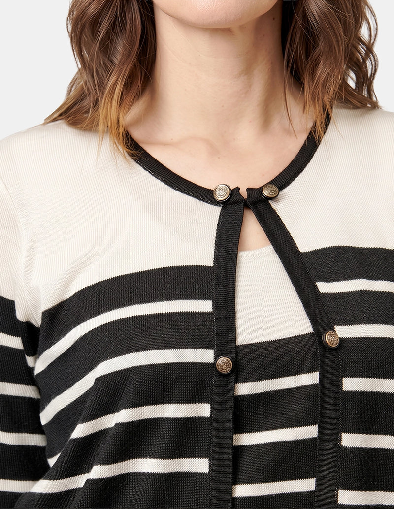 Twin fix de punto con rayas negro y blanco