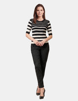 Blusa de punto con rayas banco y negro - Blusa - Vitos