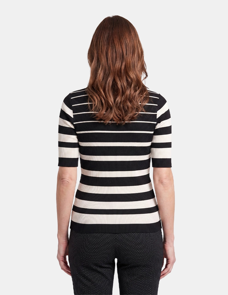 Blusa de punto con rayas banco y negro - Blusa - Vitos