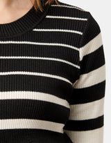 Blusa de punto con rayas banco y negro - Blusa - Vitos