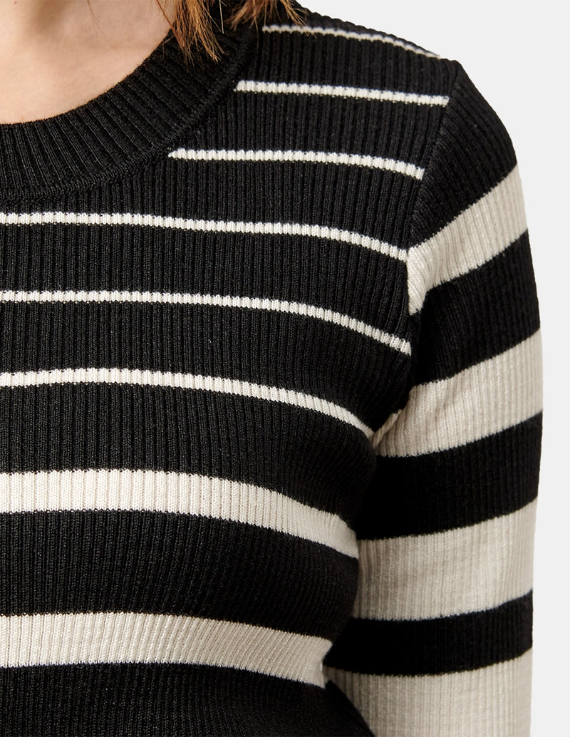 Blusa de punto con rayas banco y negro - Blusa - Vitos