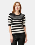 Blusa de punto con rayas Perla negra