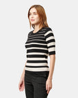 Blusa de punto con rayas Perla negra