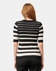 Blusa de punto con rayas Perla negra