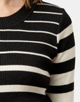 Blusa de punto con rayas Perla negra