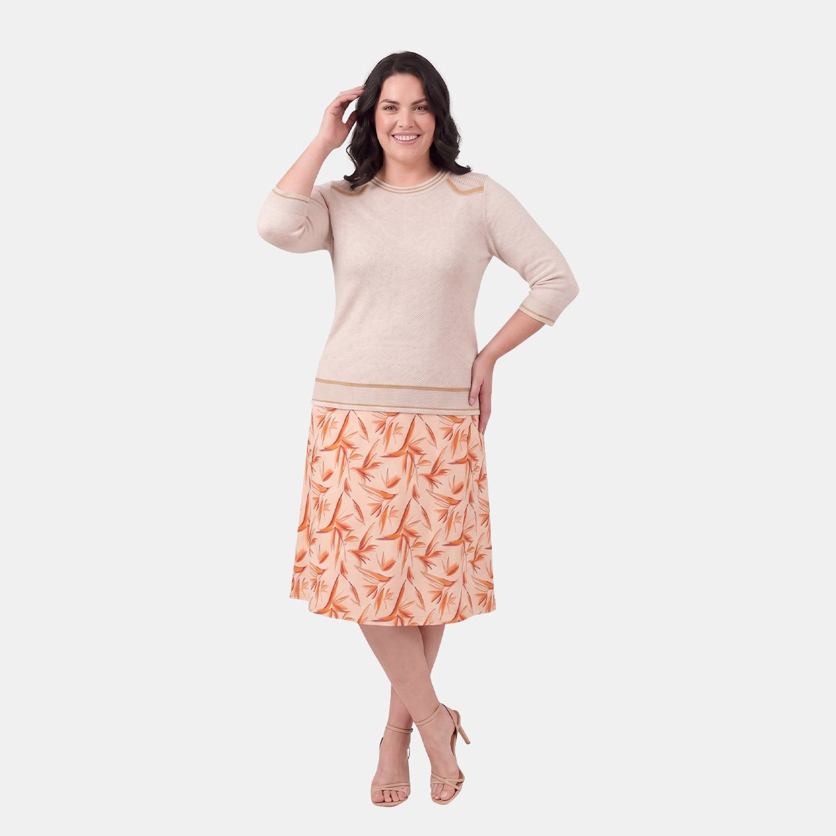 V68401 - Blusa con  puntada Keisha Curvy