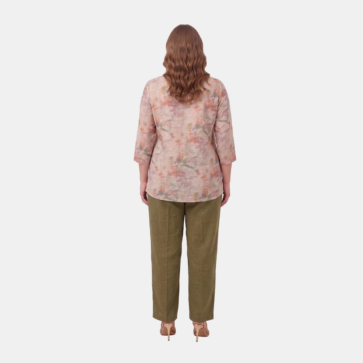 Blusa estampada cuello  v Curvy